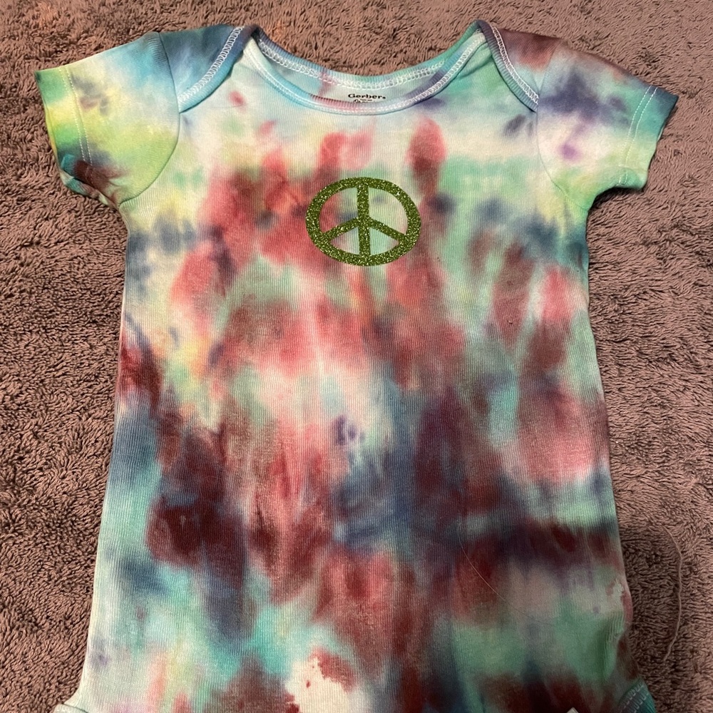 Tie dyed baby onesie
